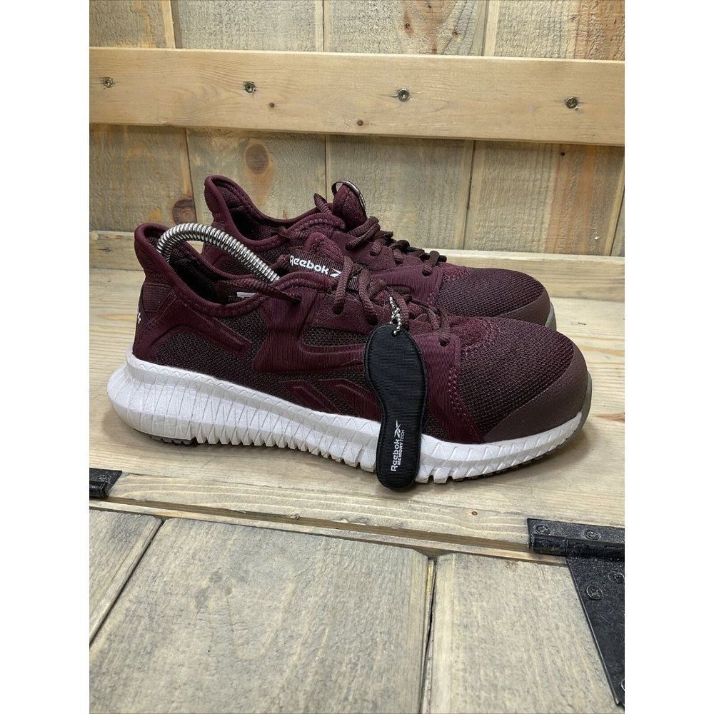 REEBOK Womens Rb429 Plum Burgundy Safety Shoes Sneakers Size 6.5
